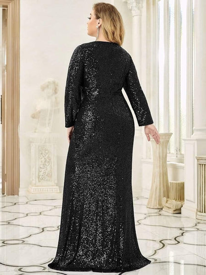 Rovika Fashion Women's Elegant Shimmer Maxi Gown Dress Black