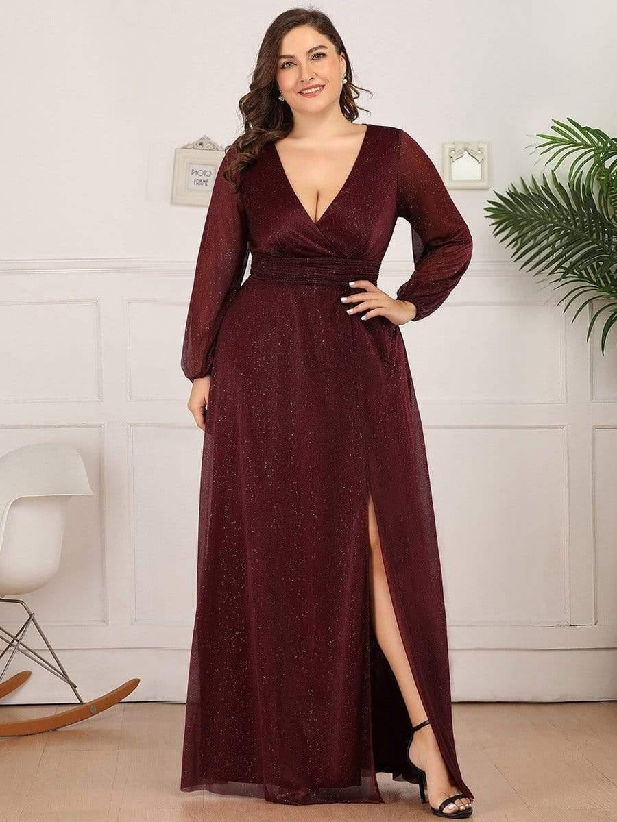 Rovika Fashion Women's Elegant Shimmer Maxi Gowns Dress Maroon