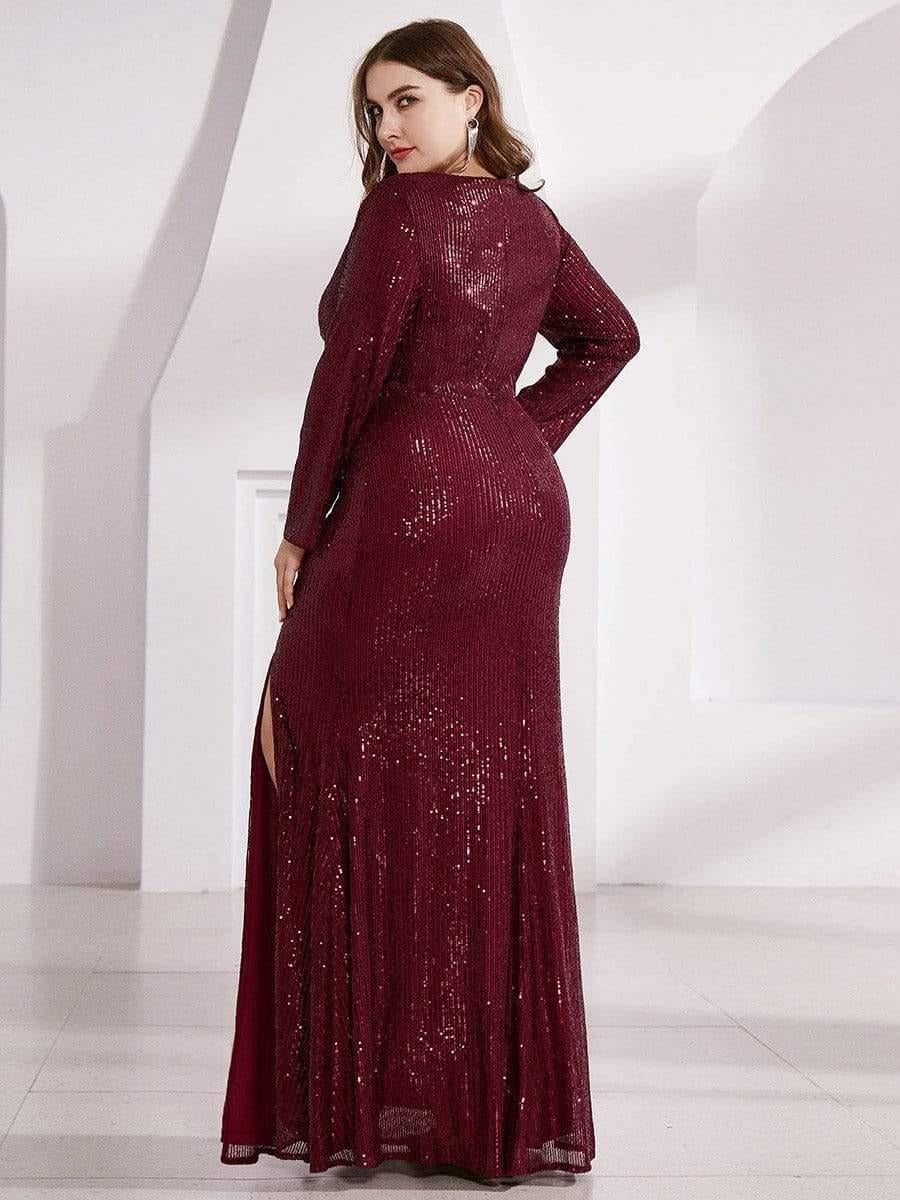 Rovika Fashion Women's Elegant Shimmer Maxi Gown Dress Maroon