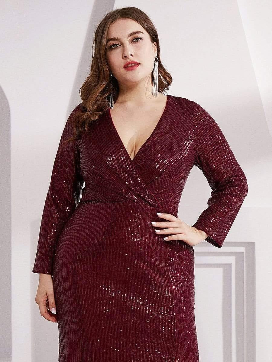 Rovika Fashion Women's Elegant Shimmer Maxi Gown Dress Maroon