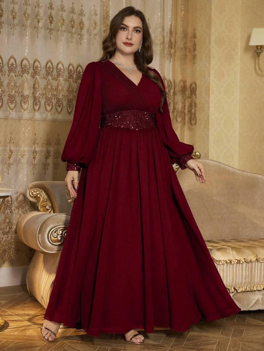 Wine Elegant Chiffon Maxi Gown for Women | Evening Party & Special Occasion Wear