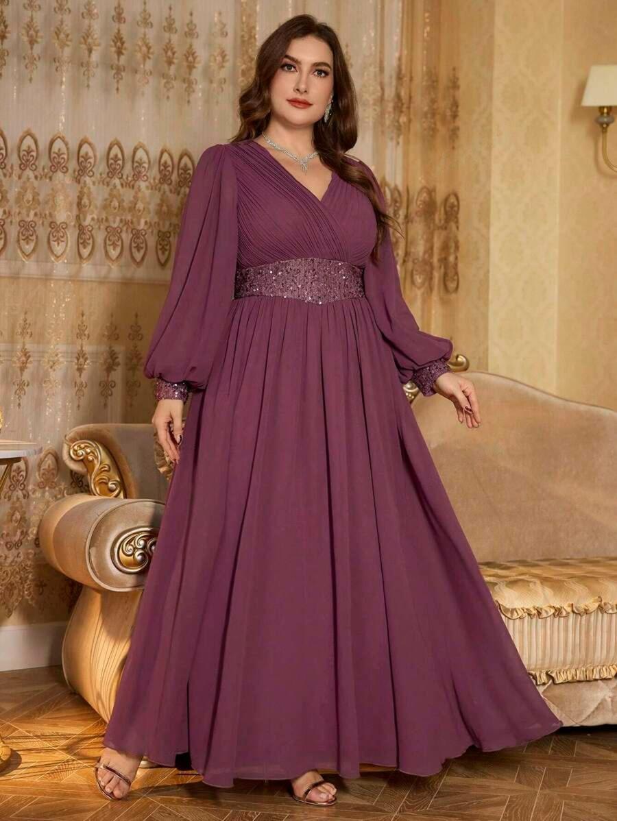Dusty Mauve Elegant Chiffon Maxi Gown for Women | Evening Party & Special Occasion Wear