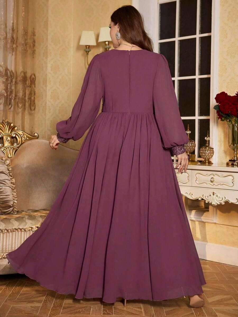 Dusty Mauve Elegant Chiffon Maxi Gown for Women | Evening Party & Special Occasion Wear
