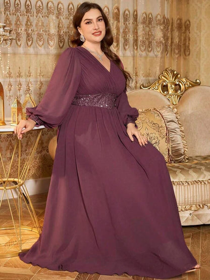 Dusty Mauve Elegant Chiffon Maxi Gown for Women | Evening Party & Special Occasion Wear
