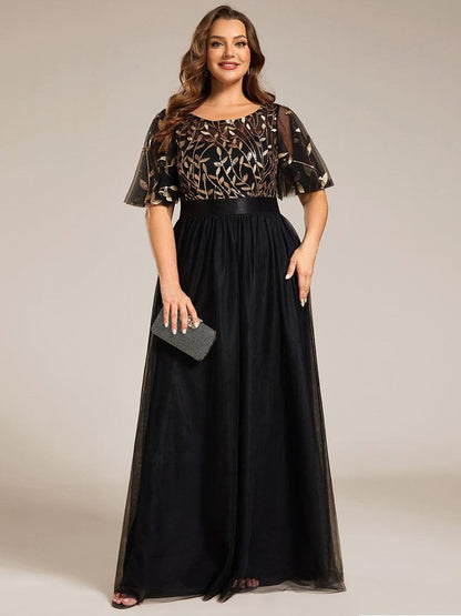 Rovika Fashion Women's Elegant Shimmer Maxi Gown Dress with Waist Belt – Black