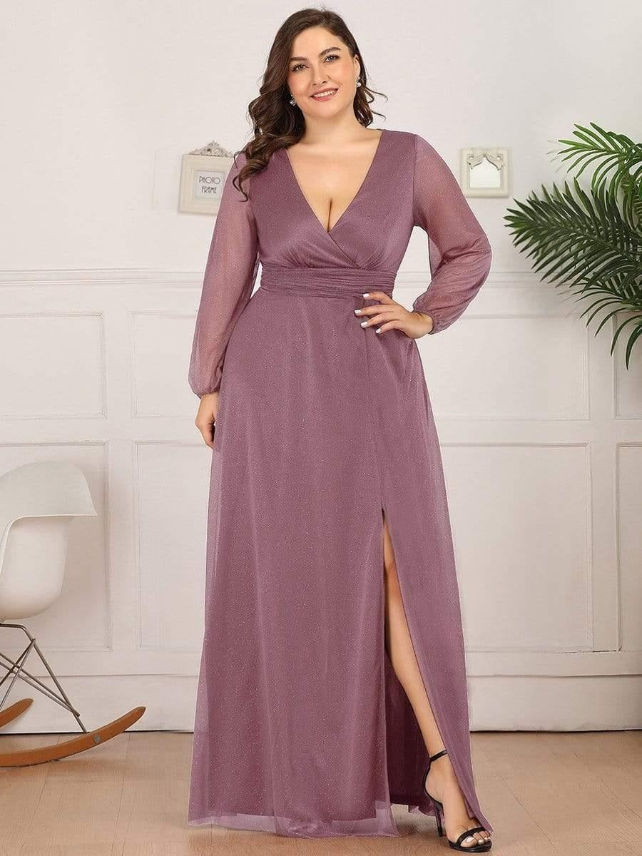 Rovika Fashion Women's Elegant Shimmer Maxi Gowns Dress Pink