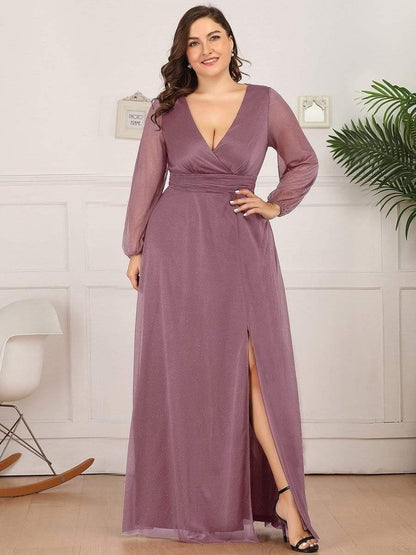 Rovika Fashion Women's Elegant Shimmer Maxi Gowns Dress Pink