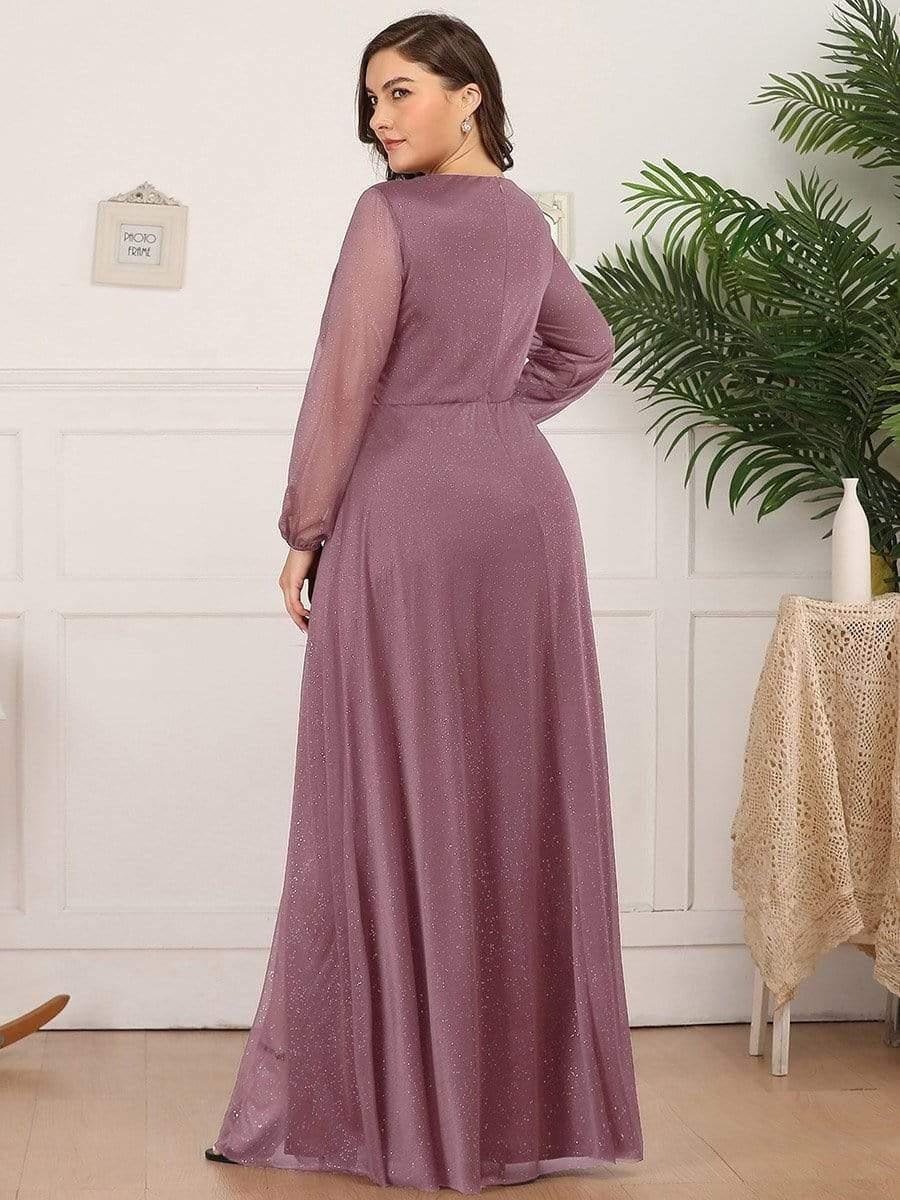 Rovika Fashion Women's Elegant Shimmer Maxi Gowns Dress Pink