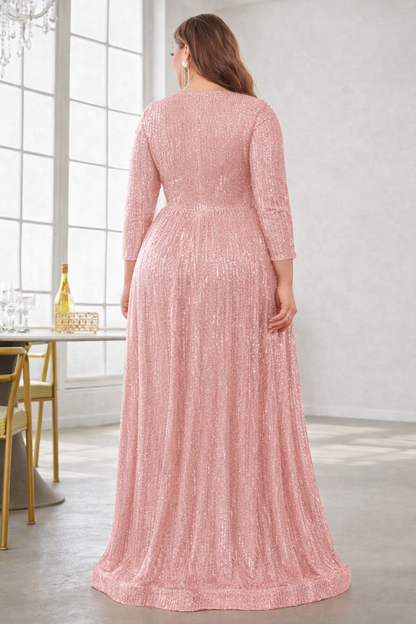 Rovika Fashion Women's Blush Pink Sequin Evening Maxi Dress