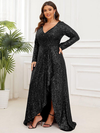 Rovika Fashion Women's Black Sequin Mermaid Evening Gown